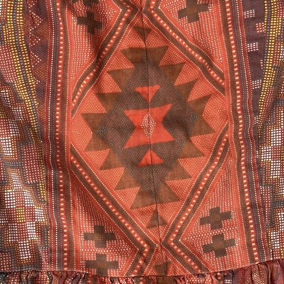 Arizona Jeans Aztec Tribal Print Strapless Dress Women's Size Large Short Cotton - Picture 4 of 14